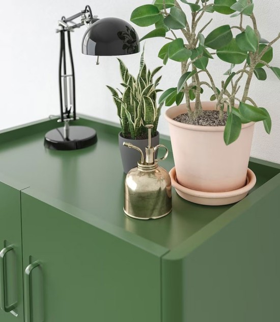 Metal Storage Cabinet with 2 Drawers and 2 Doors