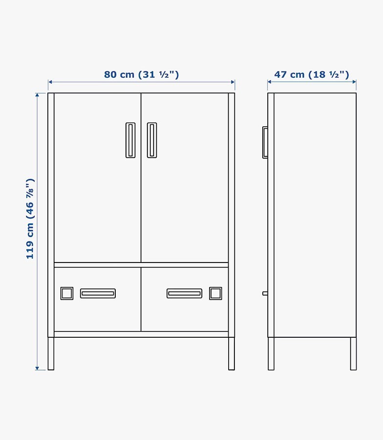 Metal Storage Cabinet with 2 Drawers and 2 Doors