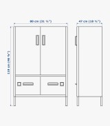 Metal Storage Cabinet with 2 Drawers and 2 Doors