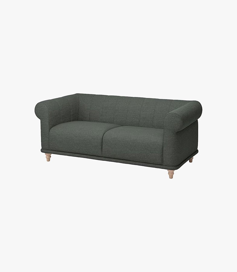 Ikea Viskafors 3 Seater Sofa Lejde/grey/green Birch