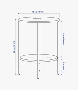 New Mark Impex Side Table, 2 Tiers, Round Tray Table
