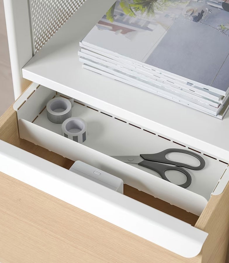Ikea Bekant Storage Unit with Smart Lock Mesh White