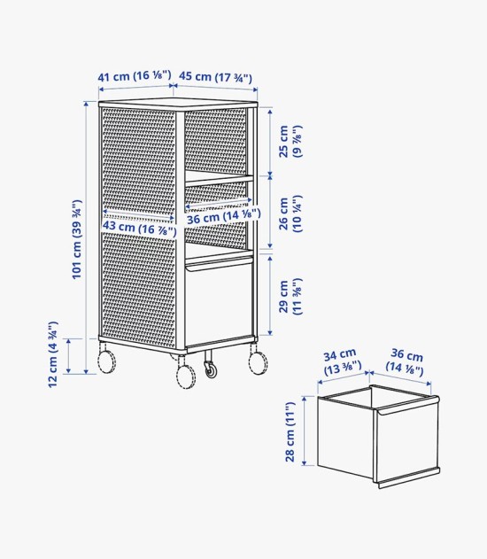 Ikea Bekant Storage Unit with Smart Lock Mesh White