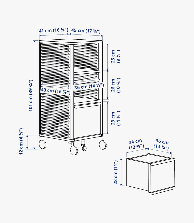 Ikea Bekant Storage Unit with Smart Lock Mesh White