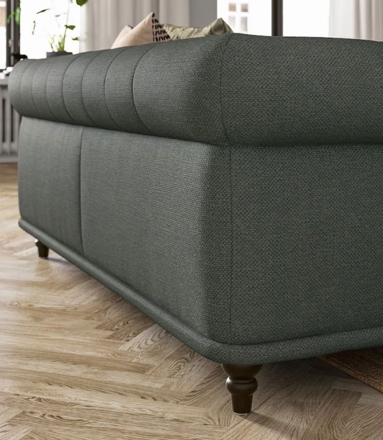 Ikea Viskafors 3 Seater Sofa Lejde/grey/green Birch