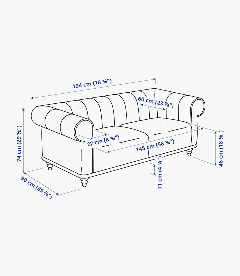 Ikea Viskafors 3 Seater Sofa Lejde/grey/green Birch