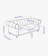 Ikea Viskafors 3 Seater Sofa Lejde/grey/green Birch
