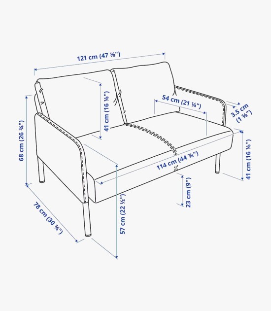 Kmax Fabric Loveseat Sofa Chair for Living Room