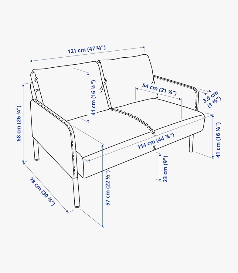 Kmax Fabric Loveseat Sofa Chair for Living Room