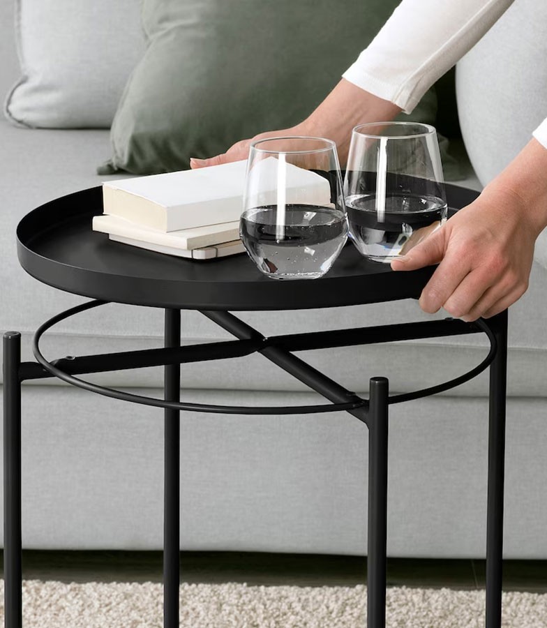 IKEA Gladom Tray Table Black 504.119.90 Size