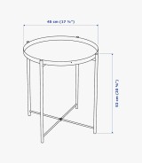 IKEA Gladom Tray Table Black 504.119.90 Size