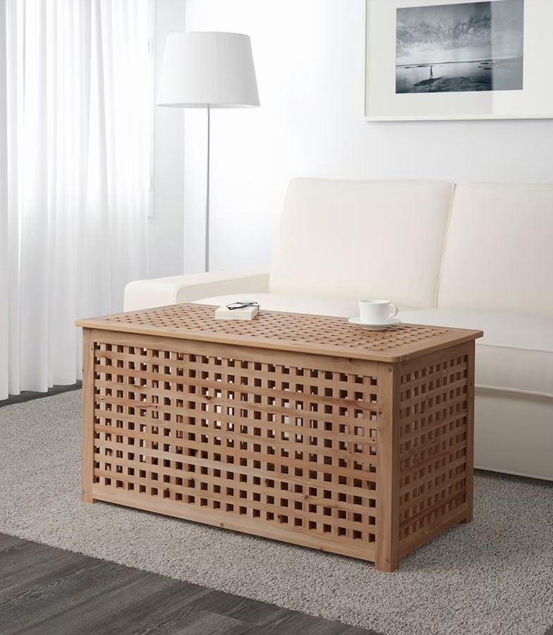 Ikea Hol Acacia Side Table Wooden