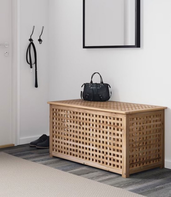 Ikea Hol Acacia Side Table Wooden